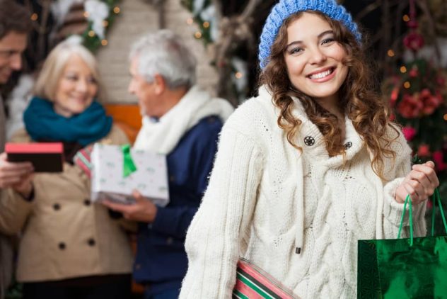 girl chirstmas shopping