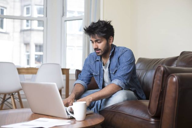 man on computer