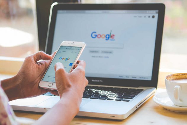 google on laptop