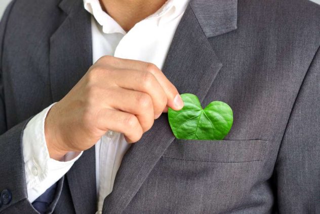 green heart businessman