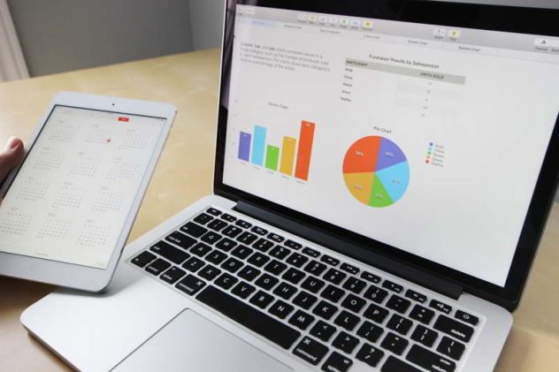 support charts on laptop