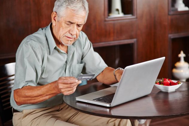 pensioner shopping online