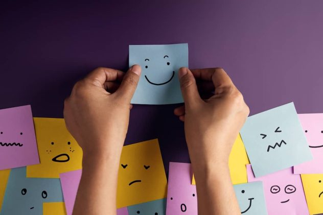positive mindset at work post it notes