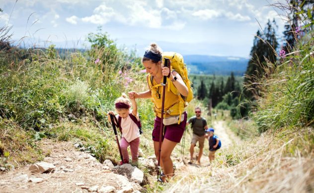 family walking outdoors